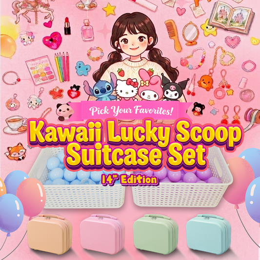 Juego de maletas Kawaii Lucky Scoop de 14 pulgadas